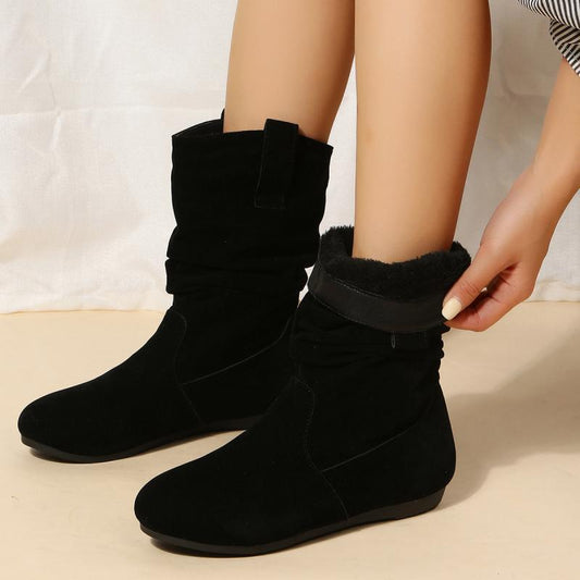 [Bestes Geschenk für Sie] Modische, bequeme, warme Winterstiefel mit runder Zehenpartie