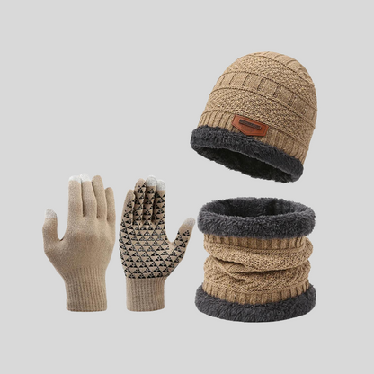 Unisex Winter-Accessoire-Set aus dicker Wolle -HARRISON