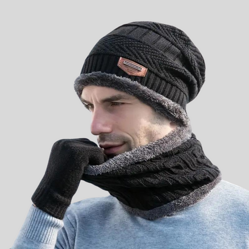 Unisex Winter-Accessoire-Set aus dicker Wolle -HARRISON