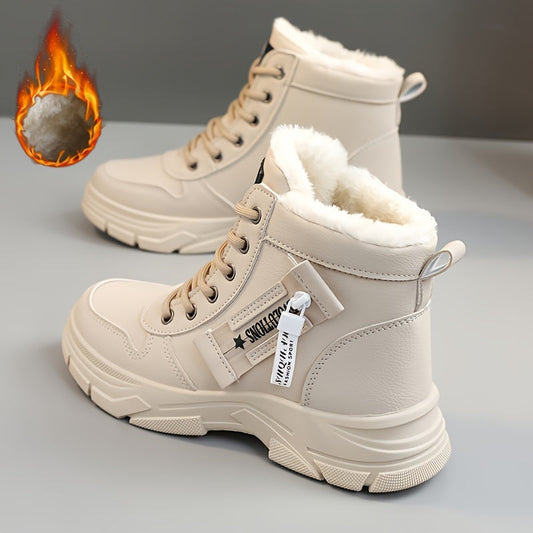 Erhöhte Schneestiefel für Damen mit dicker Sohle