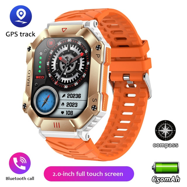 IP68 wasserdichte militärische AI-Sprach-Bluetooth-Anruf-Smartwatch