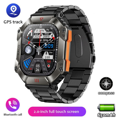 IP68 wasserdichte militärische AI-Sprach-Bluetooth-Anruf-Smartwatch