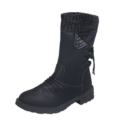 ✨  Wolle warme hohe Top Frauen importiert italienischen Rindsleder Winterstiefel