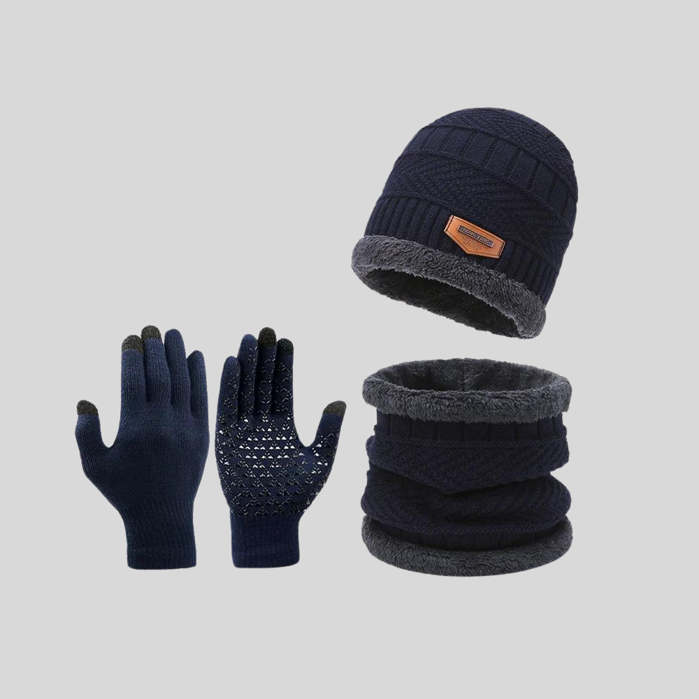 Unisex Winter-Accessoire-Set aus dicker Wolle -HARRISON