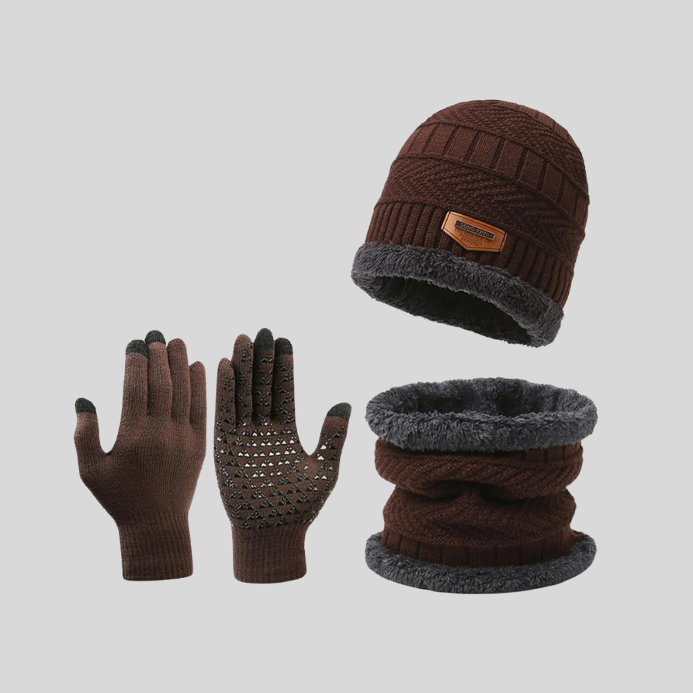 Unisex Winter-Accessoire-Set aus dicker Wolle -HARRISON