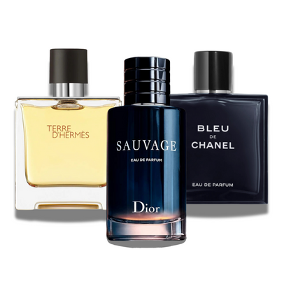 3 Parfüms zu Fabrikpreise (100ml) - Sauvage Dior, Bleu de Chanel, Terre d’Hermès