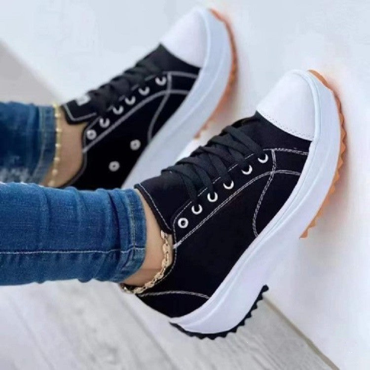 🔥Damen-Schnürsenkel-Sneakers mit Plateau-Absatz