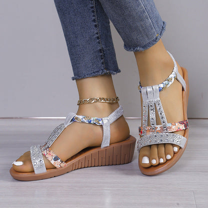 🔥 Letzter Tag Promotion 50% OFF  - Frauen Neue Sommer Strass Offene Zehe Orthopädische Sandalen