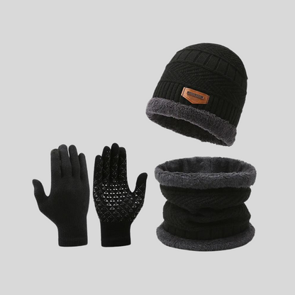 Unisex Winter-Accessoire-Set aus dicker Wolle -HARRISON