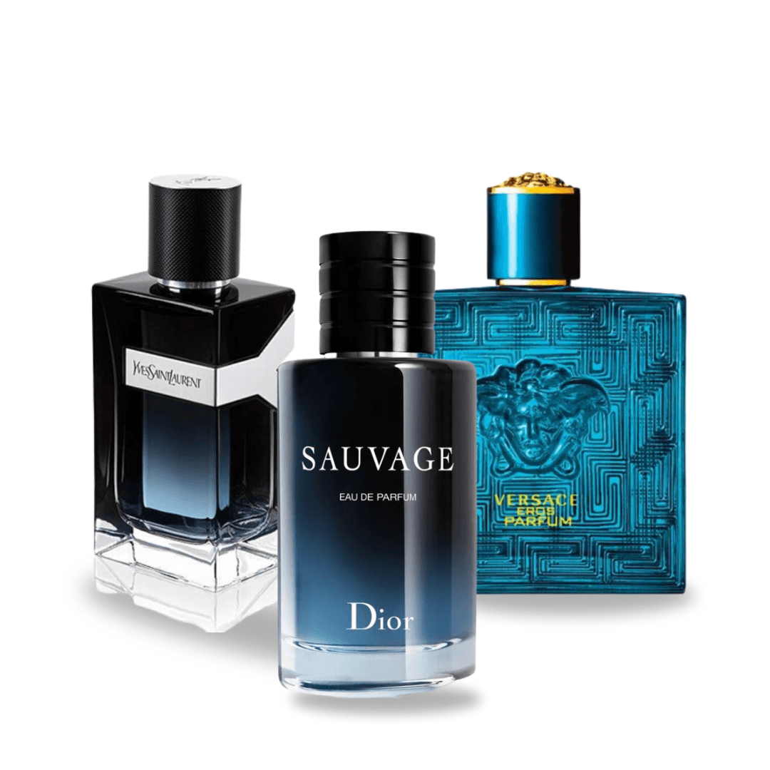 3 Parfüms zu Fabrikpreise (100ml) - Y d'Yves Saint Laurent, Sauvage de Dior, Eros de Versace