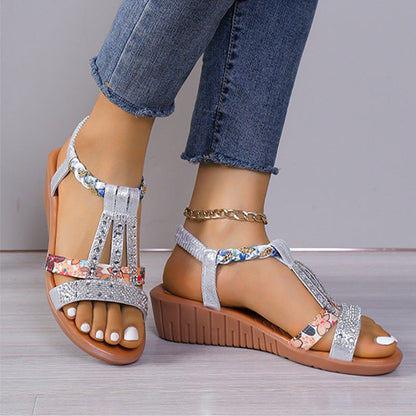 🔥 Letzter Tag Promotion 50% OFF  - Frauen Neue Sommer Strass Offene Zehe Orthopädische Sandalen