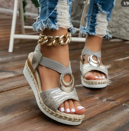 【 2024 HOT SALE-49%OFF】 Bequeme orthopädische Keilabsatz-Sandalen - 【 Kaufen Sie 2 und erhalten Sie kostenlosen Versand】🥰🥰