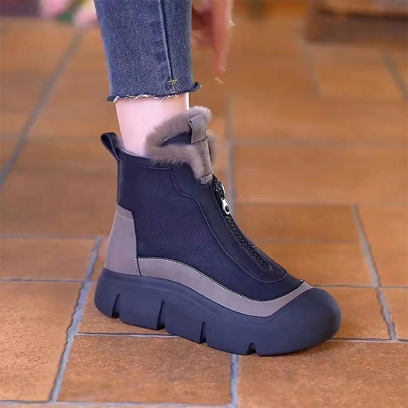 Wasserdichte, warme Schneestiefel mit Reißverschluss für Damen